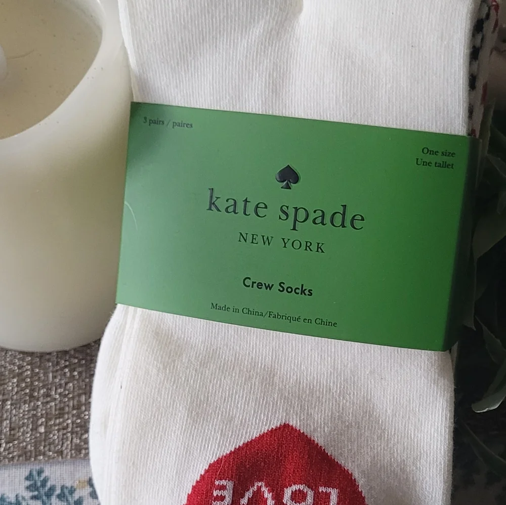 Kate Spade set of three crew socks, new